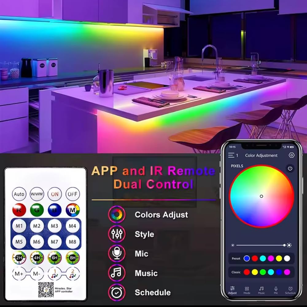 5m Longitud IC-RGB LED Neon Rope Strip Light - Image 2