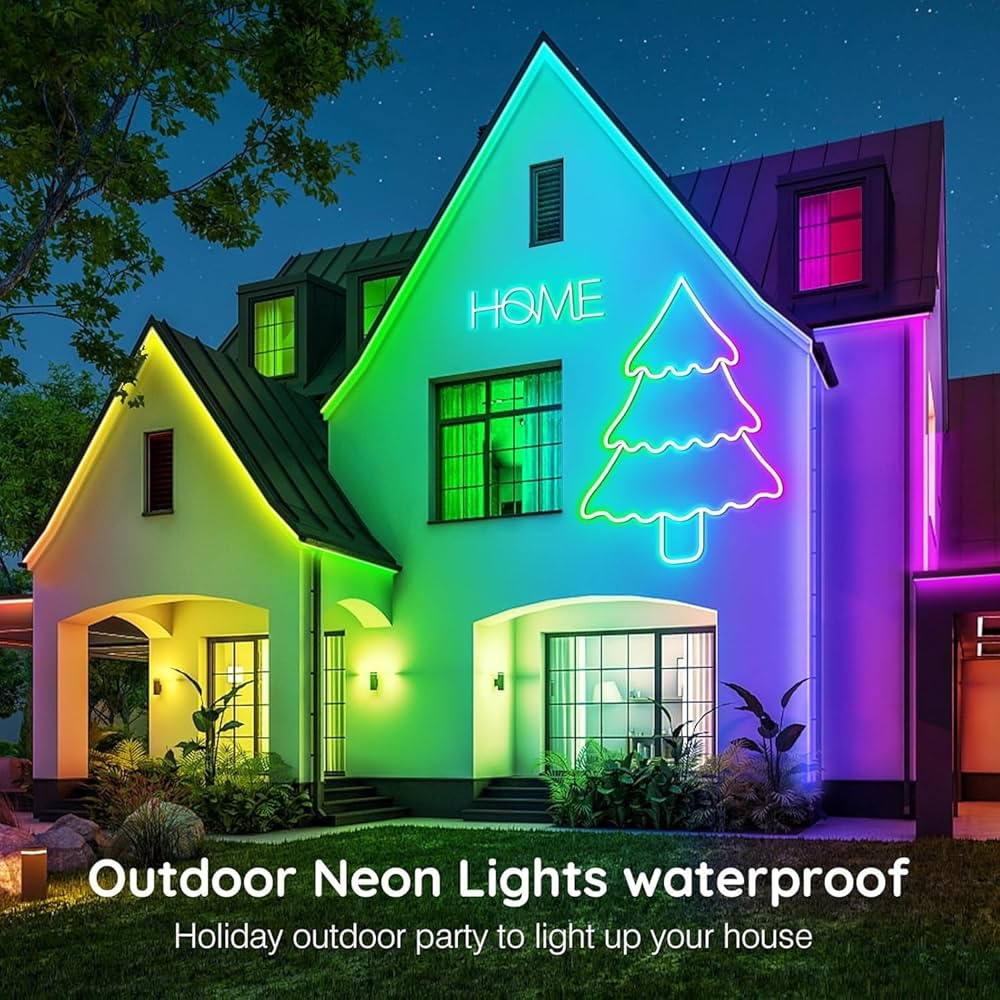5m Longitud IC-RGB LED Neon Rope Strip Light - Image 3